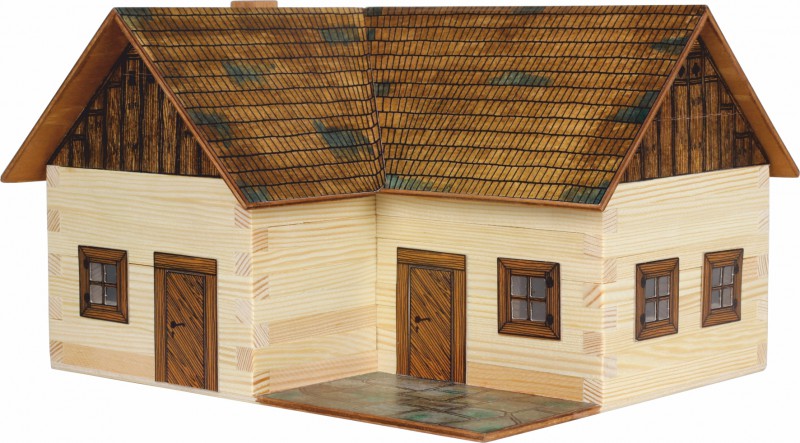 Holzbaukasten Einzelhof Holzbausteine Modellhaus 91.900018 eBay